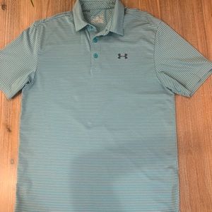 Like New! Under Armour Polo- Turquoise & Grey